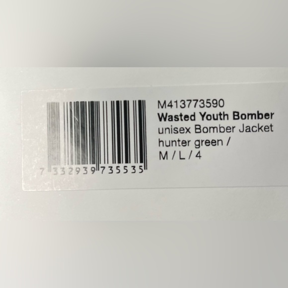 NEW WESC wasted youth logo print bomber jacket in green - Picture 10 of 11